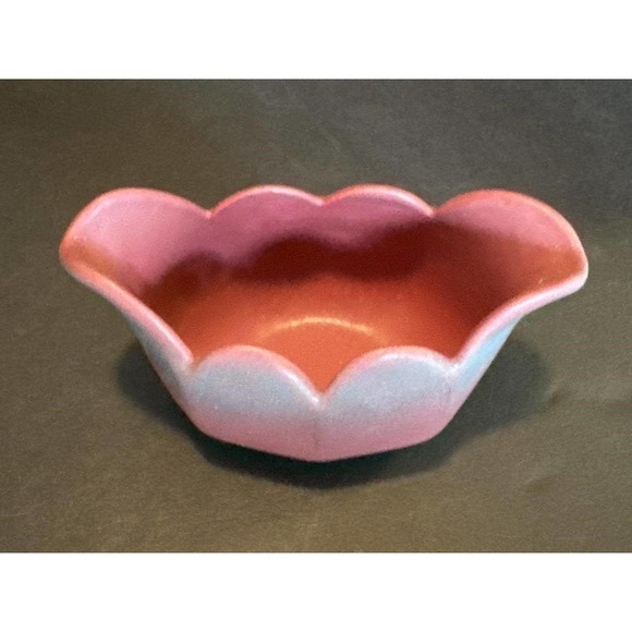 Van Briggle Art Pottery Mulberry Ombré Open Tulip boat vase - vintage - Picture 2 of 11